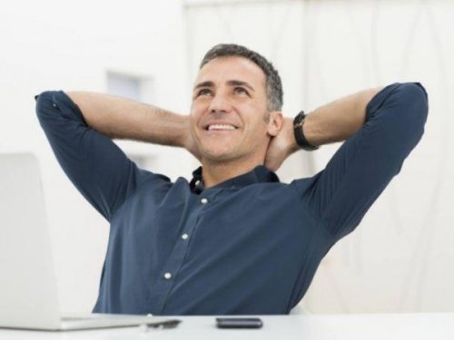 Happy man at work.
