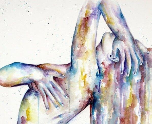 Drawing of a naked woman.