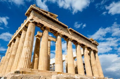 An ancient Greek building.