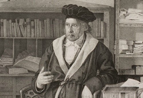 A portrait of Georg Wilhelm Friedrich Hegel.