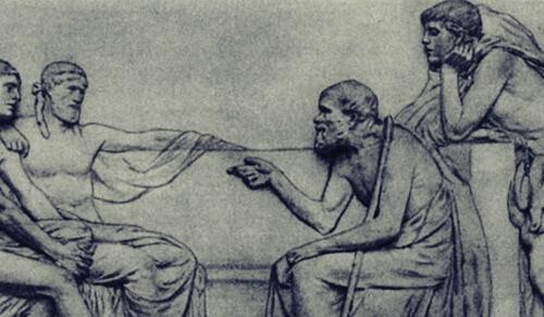 Socrates and some of his disciples.