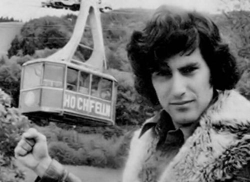 Uri Geller on a mountain.