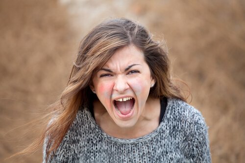 woman yelling in anger