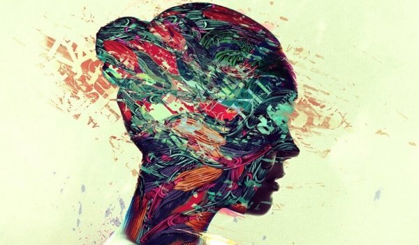 A woman's head profile.