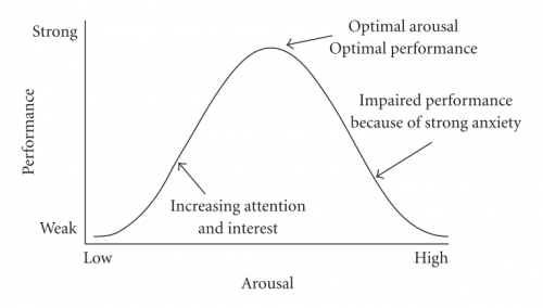 The inverted-U model of the Yerkes-Dodson law.