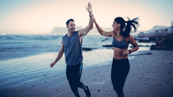 Running with your partner can be motivation enough to lose weight. 