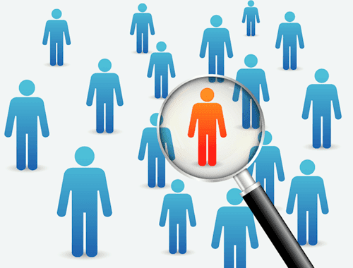 A person standing out in a group interview.