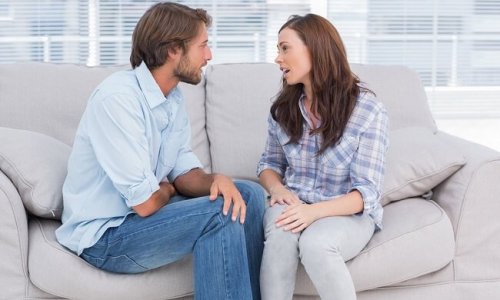 A couple being rational after conflict.
