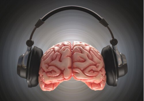 Headphones on brain.