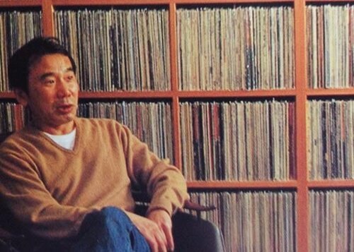 Murakami with vinyls.