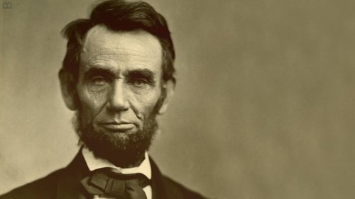 A portrait of Abraham Lincoln.