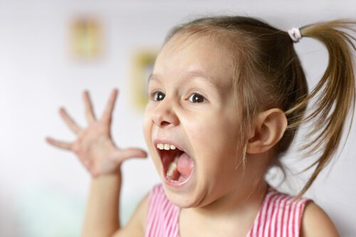 young girl screaming