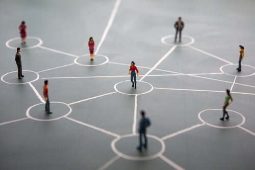 people connected by lines
