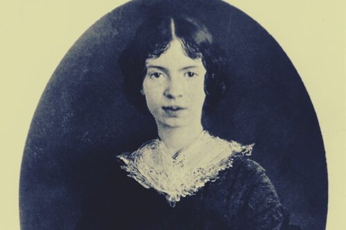 A portrait of a young Emily Dickinson.
