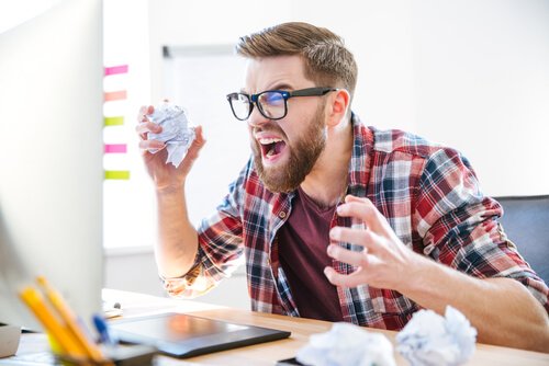 An impatient man screaming.