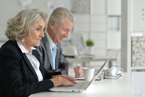 Old people working.