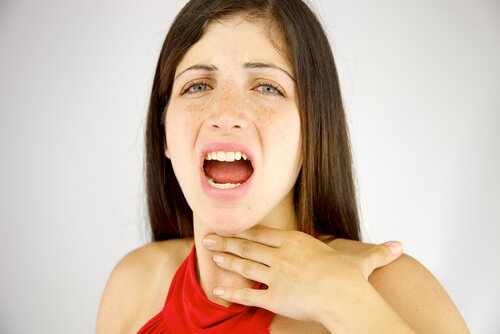 Woman with hysterical aphonia problems.