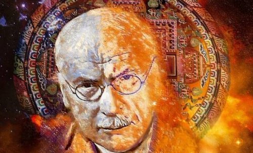 A picture of Carl Jung in flames.