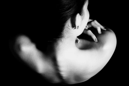 An anorexic woman's back.