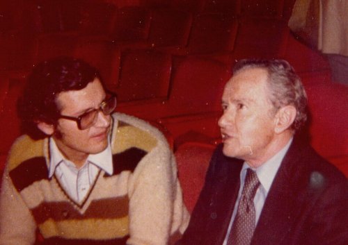 Herminio Martinez and Juan Rulfo talking.