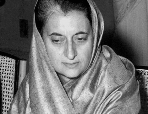 indira gandhi looking down