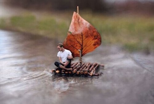 A man wanting to feel important sailing by himself.