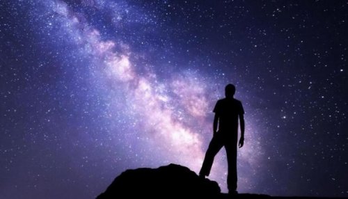 man in front of stars