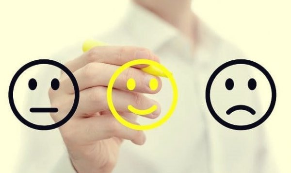 a person drawing happy and sad faces