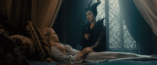 scene with Maleficent and Princess Aurora