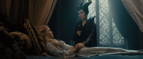 scene with Maleficent and Princess Aurora 