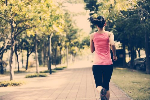 woman running and exercising