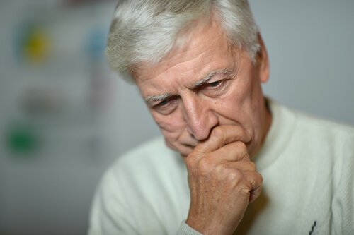 A worried older man.