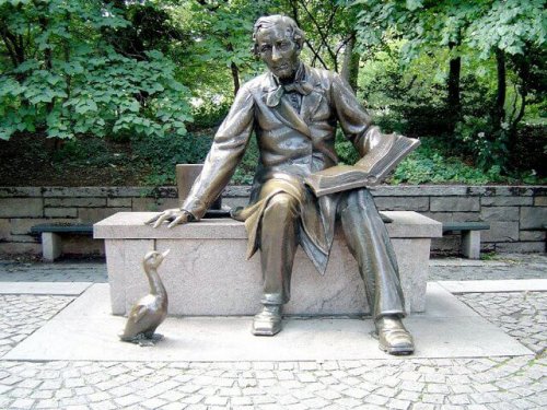 A Hans Christian Andersen statue.