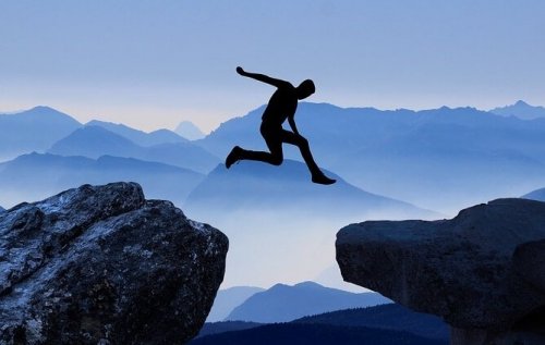 A man taking the leap.