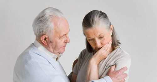 An old man and her wife with Lewy body dementia.