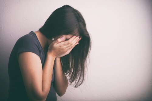 A sad worried woman.