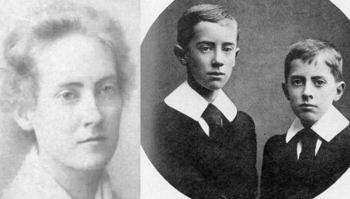 Author J.R.R. Tolkien with his mother and brother.