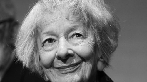 Wisława Szymborska smiling.