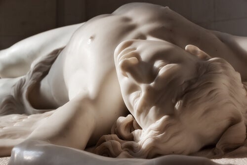 A marble sculpture.