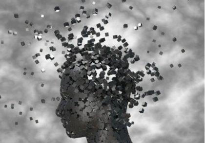 A mind breaking into pieces.