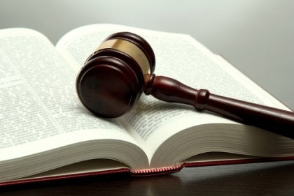 A book and a gavel.