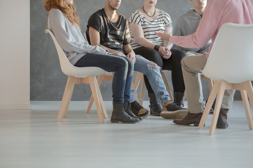 A group therapy session.