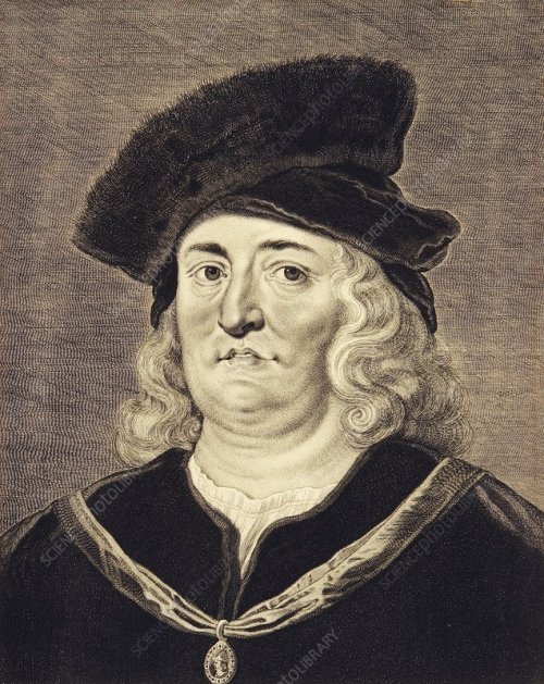 Black and white portrait of Paracelsus.