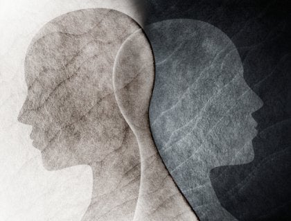 Two human profiles superimposed on one another.