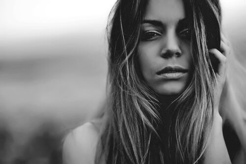 A young woman thinking.