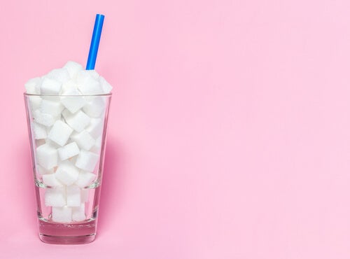 A glass of sugar.