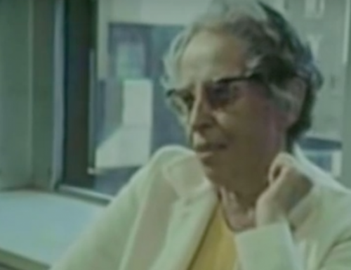 Hannah Arendt giving an interview.