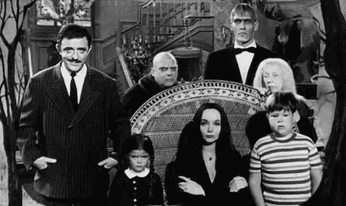 The Addams family in black and white.
