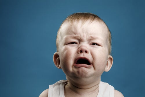 A crying baby.