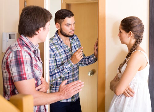 Three neighbors having a conversation..